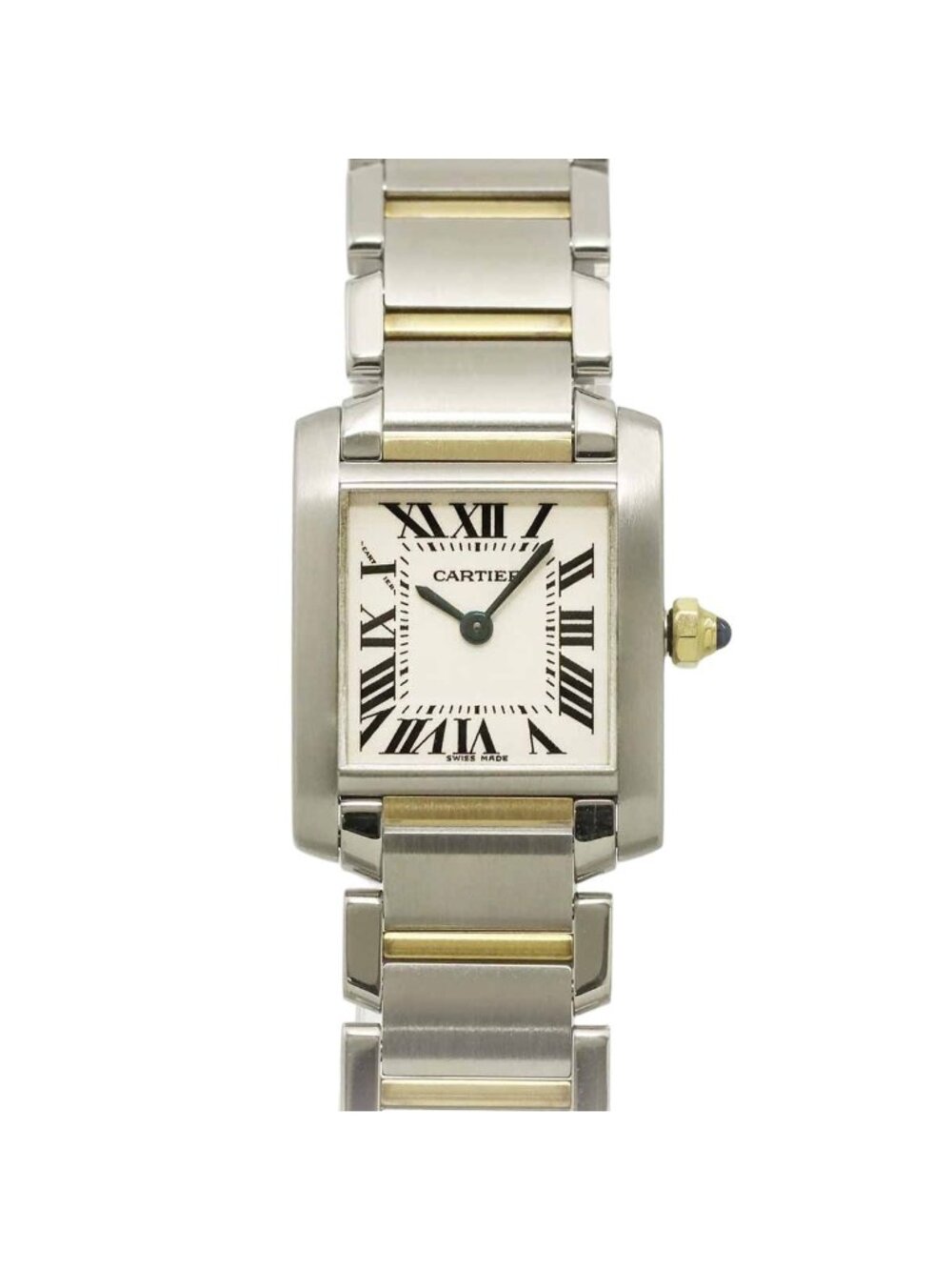 Cartier Tank Francaise SM Watch Ivory 18k Yellow Gold Quartz